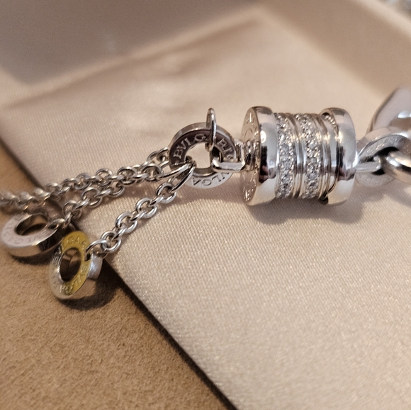 Bvlgari B.Zero White Gold 18k DIAMONDS 750 Drop Dangle Earrings 2.8 Inch Length - Picture 12 of 17